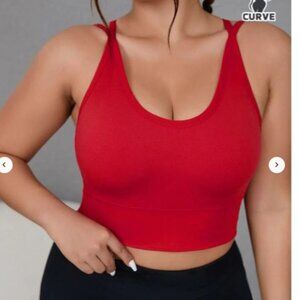 Crisscross Back Crop Top Sports Bra